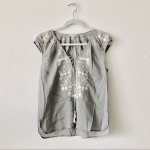 J.Crew Gray Tunic with Tassels